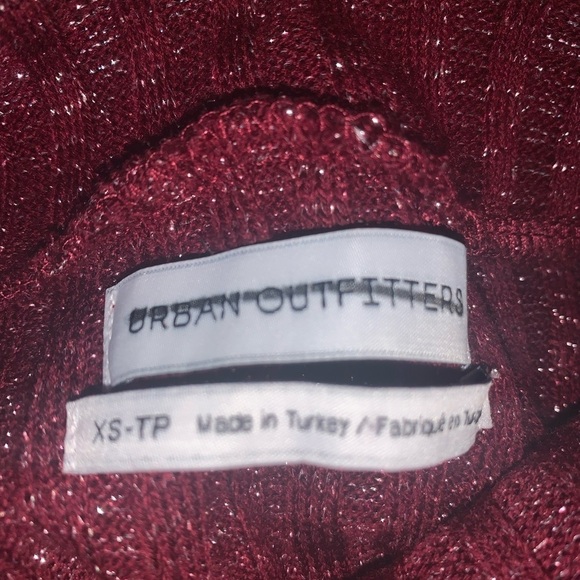 Urban Outfitters Size XS Red Metallic Mock Neck Mini Dress - Picture 5 of 6